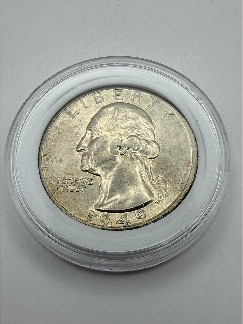 1949-D Washington Silver Quarter Dollar BU Toned Denver Mint 90% Silver